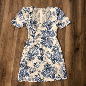 Reformation Blue and White Floral Mini Dress